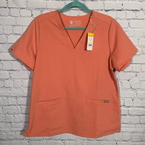 Figs Womens Casma Three Pocket Scrub Top Pink Size L NWT Medical Nurse Doctor